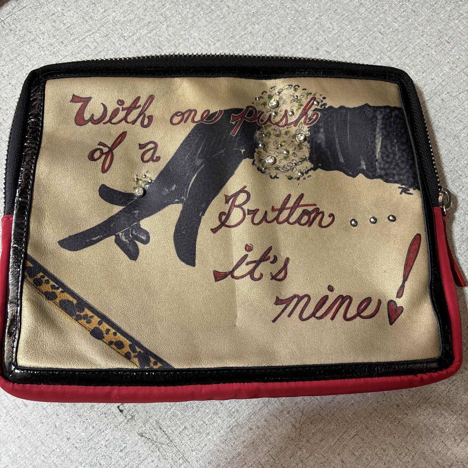 brighton handbag “With One Push Of A Button It’s Mine” Rare In Hand USA Shipping