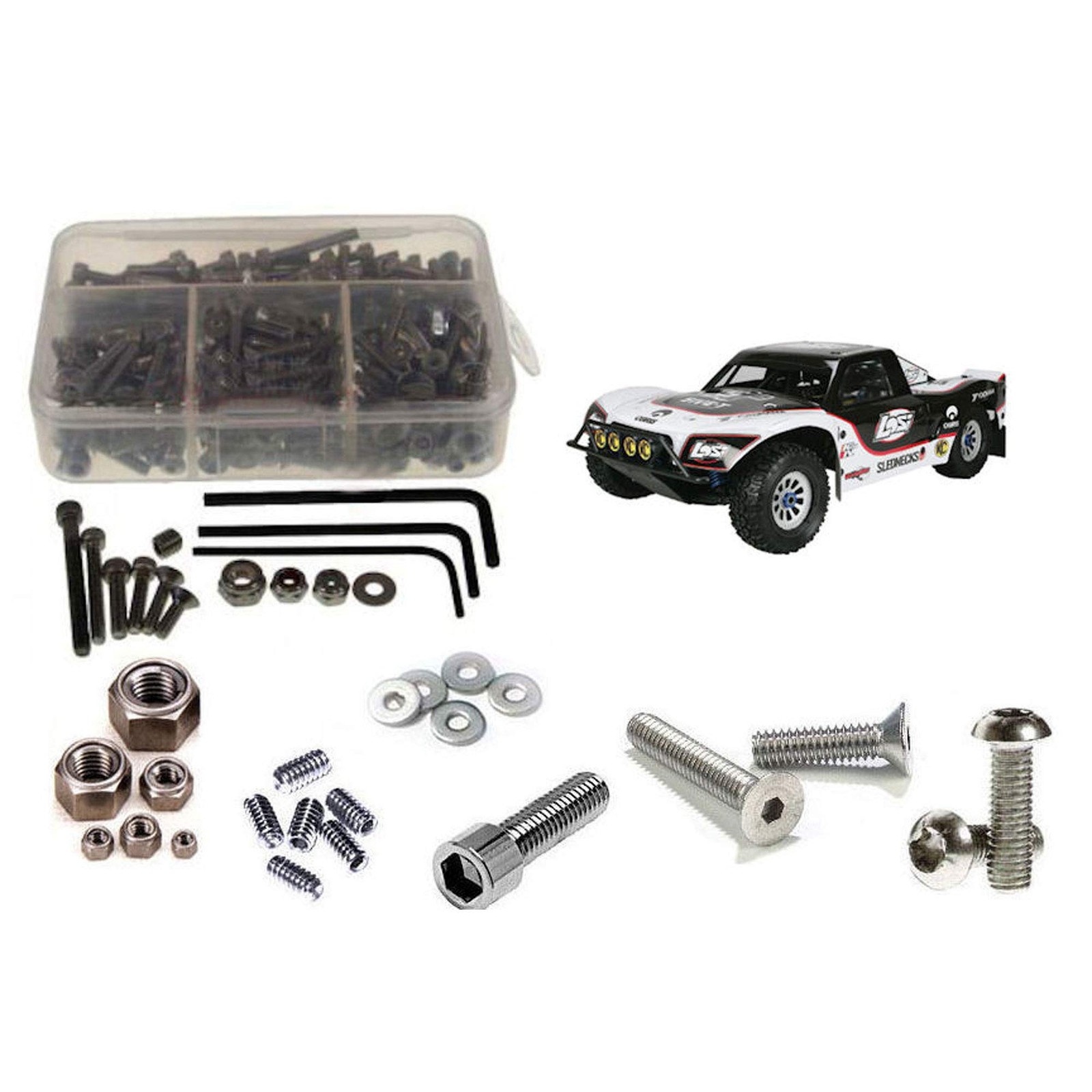 RCScrewZ Losi 5ive-T 1/5 4WD Stainless Steel Screw Kit for LOSB0019/24, Silver