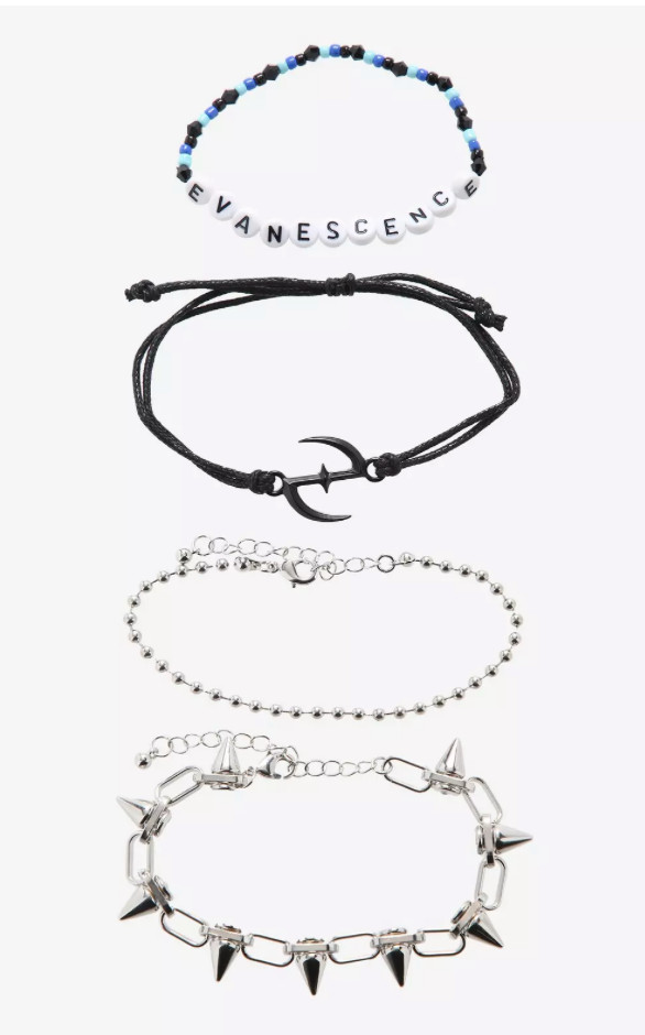 Official EVANESCENCE Symbol Spike Bracelet Set Of 4 NEW ON CARD