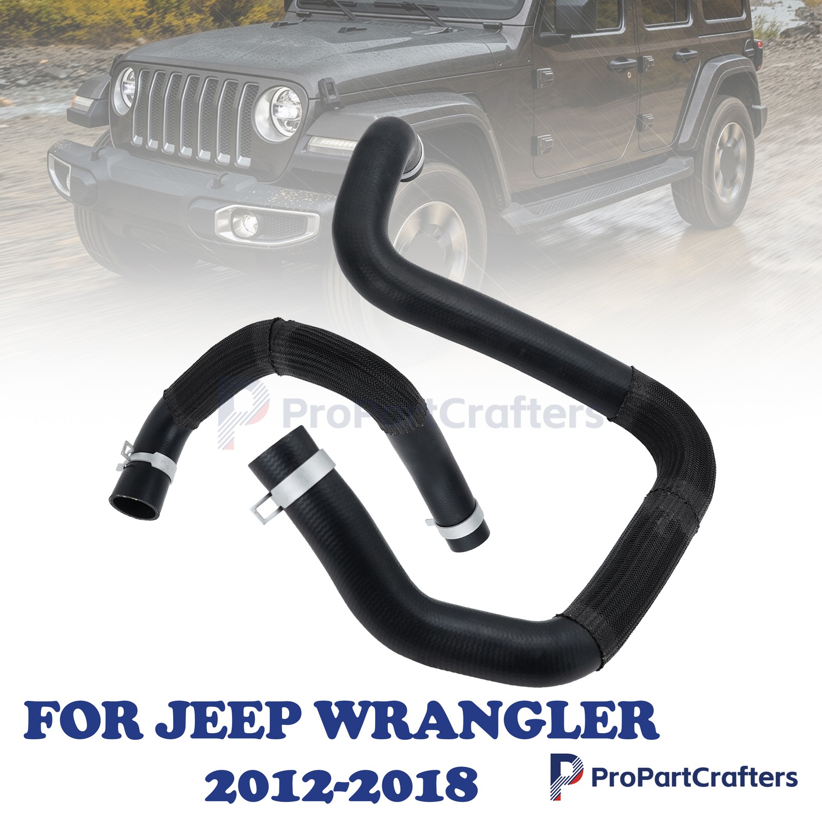 NEW 55111394AC For 2012-2018 Jeep Wrangler Upper & Lower Radiator Coolant Hose