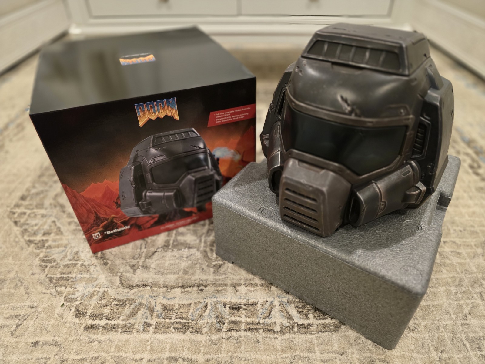 Classic Doom Helmet Collector’s Bundle (Open Box Helmet w/ SEALED Pin & Poster)