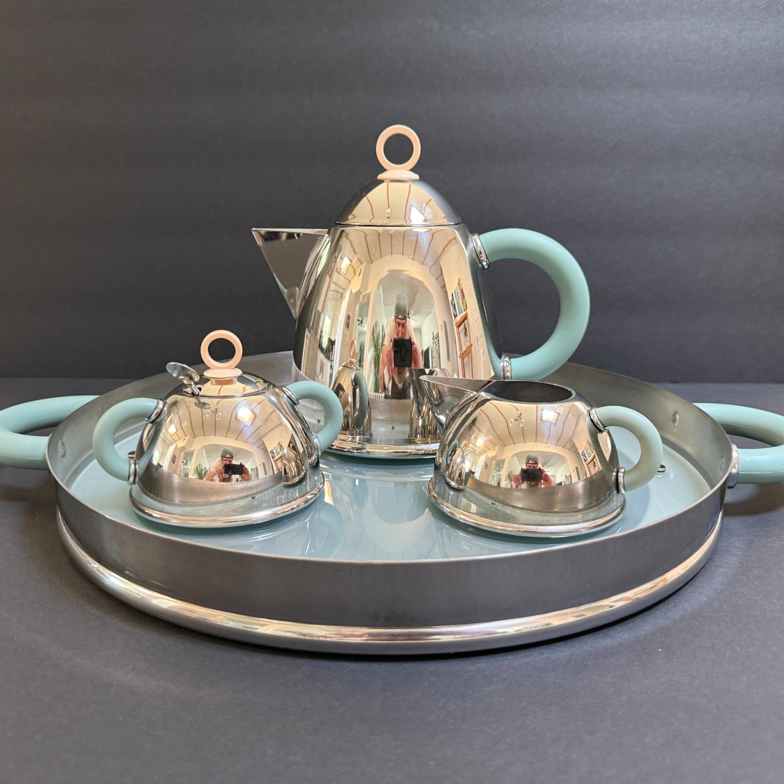 Vintage Alessi Michael Graves Tea and Coffee Service Full Set Stainless Steel
