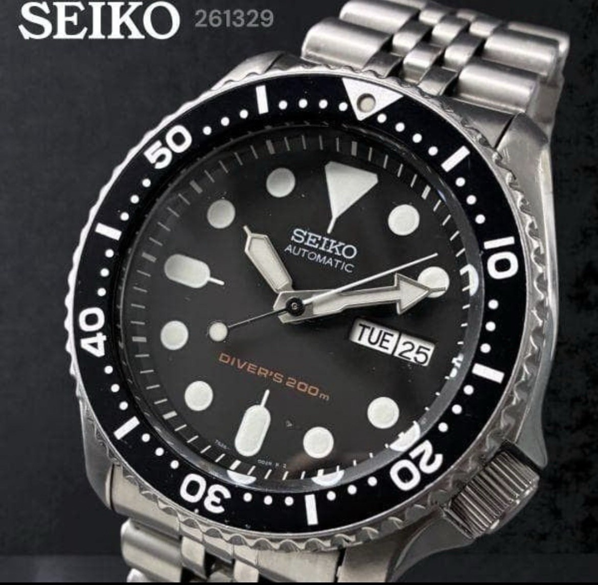 Seiko SKX007 Diver\'s 7S26-0020 Automatic Men\'s Watch— Japanese Products silver
