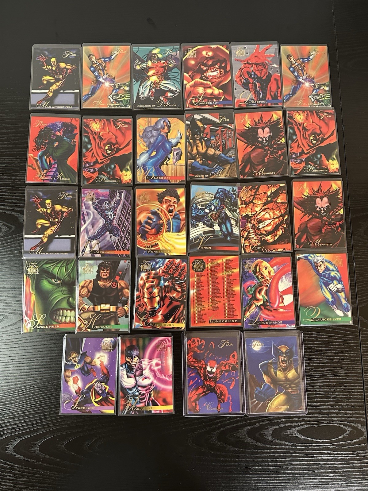 1994 Flair Marvel Trading Set of 28 Marvel Comic Cards Inserts 1994 Flair Marvel Trading Set of 28 Marvel Comic Cards Inserts