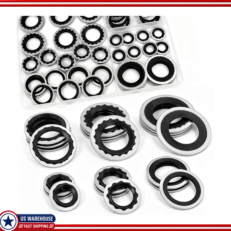 52 PCS R134a AC Gasket Kit Compressor Gaskets, /C Line Seal Washers Automotive A 52 PCS R134a AC Gasket Kit Compressor Gaskets, /C Line Seal Washers Automotive A