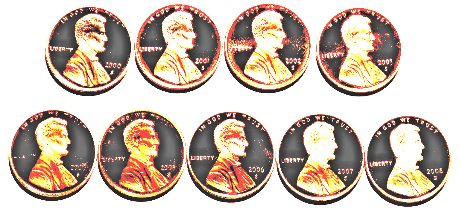2000-2008 S Lincoln Cent NICE Proof Run 9 Coin Set 2000-2008 S Lincoln Cent NICE Proof Run 9 Coin Set