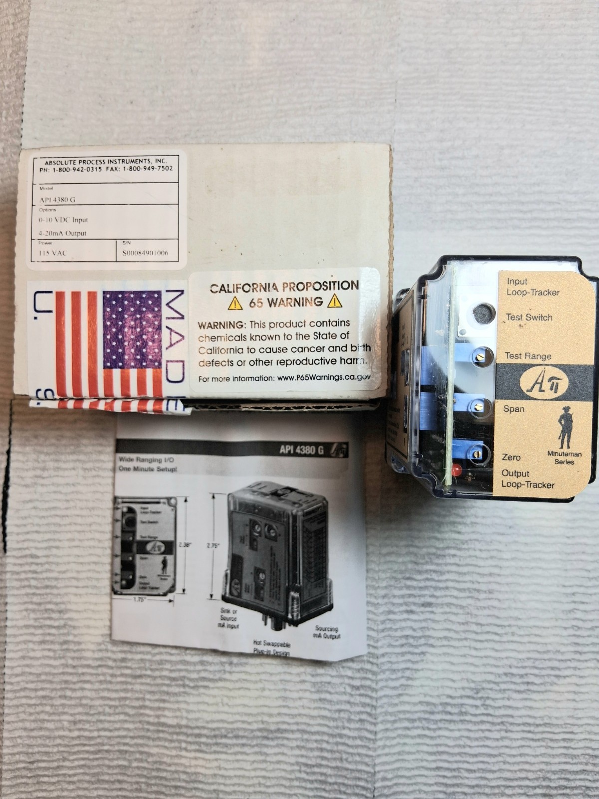 ABSOLUTE PROCESS INSTRUMENTS API 4380 G  (NEW IN BOX)