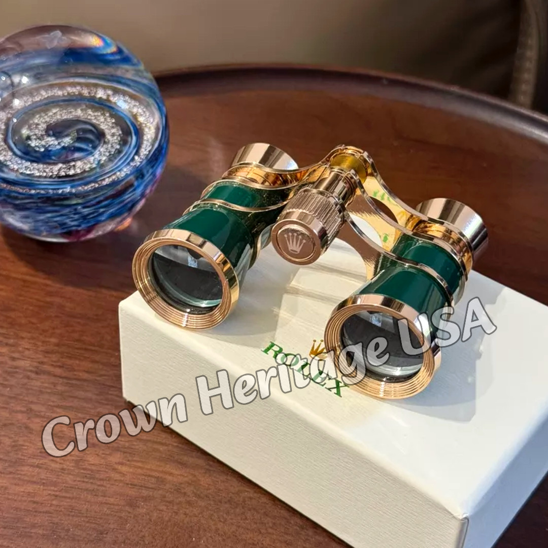 ROLEX Green Gold Lacquer Opera Binoculars w/ Box & Pouch Luxury VIP Gift