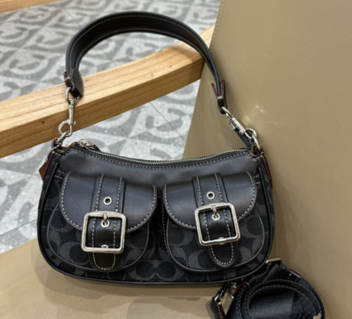 Ashton Baguette In Signature Denim Black CQ184 Crossbody New Ashton Baguette In Signature Denim Black CQ184 Crossbody New