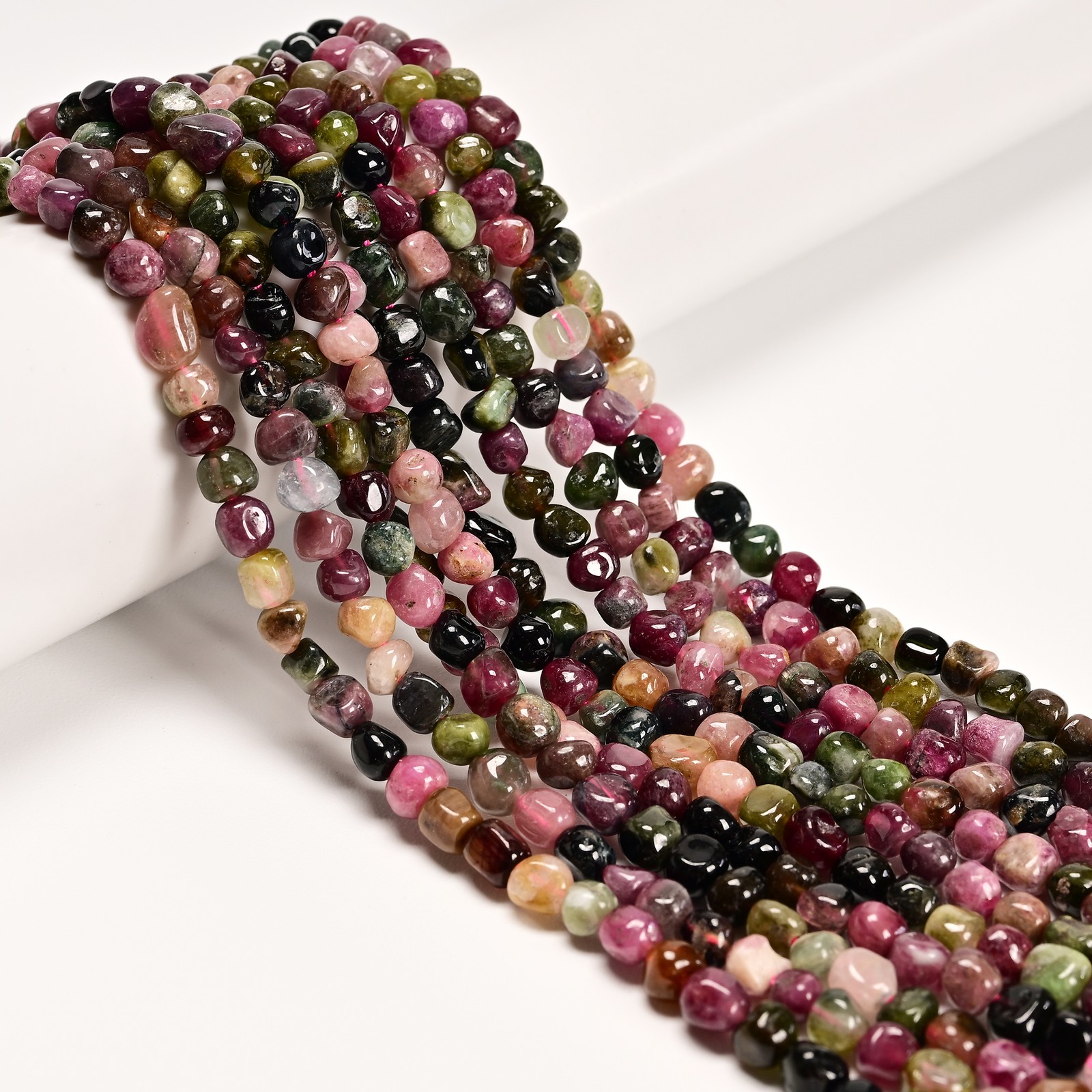 Natural Genuine Multi Color Tourmaline Nugget Beads Size 4-6mm 15.5
