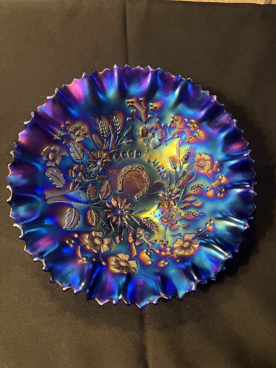 Stunning Electric Blue Northwood Good Luck 9\