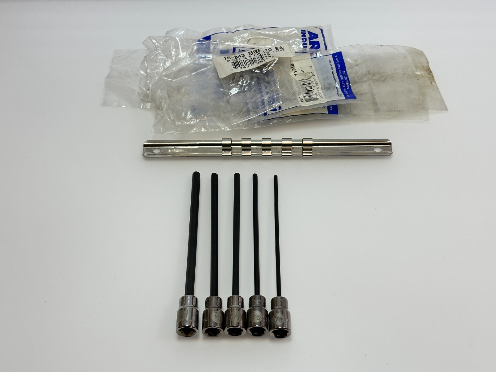 NOS Armstrong USA SAE 1/8-1/4” Extra LONG Hex Bit Socket Driver Socket Set 3/8Dr NOS Armstrong USA SAE 1/8-1/4” Extra LONG Hex Bit Socket Driver Socket Set 3/8Dr