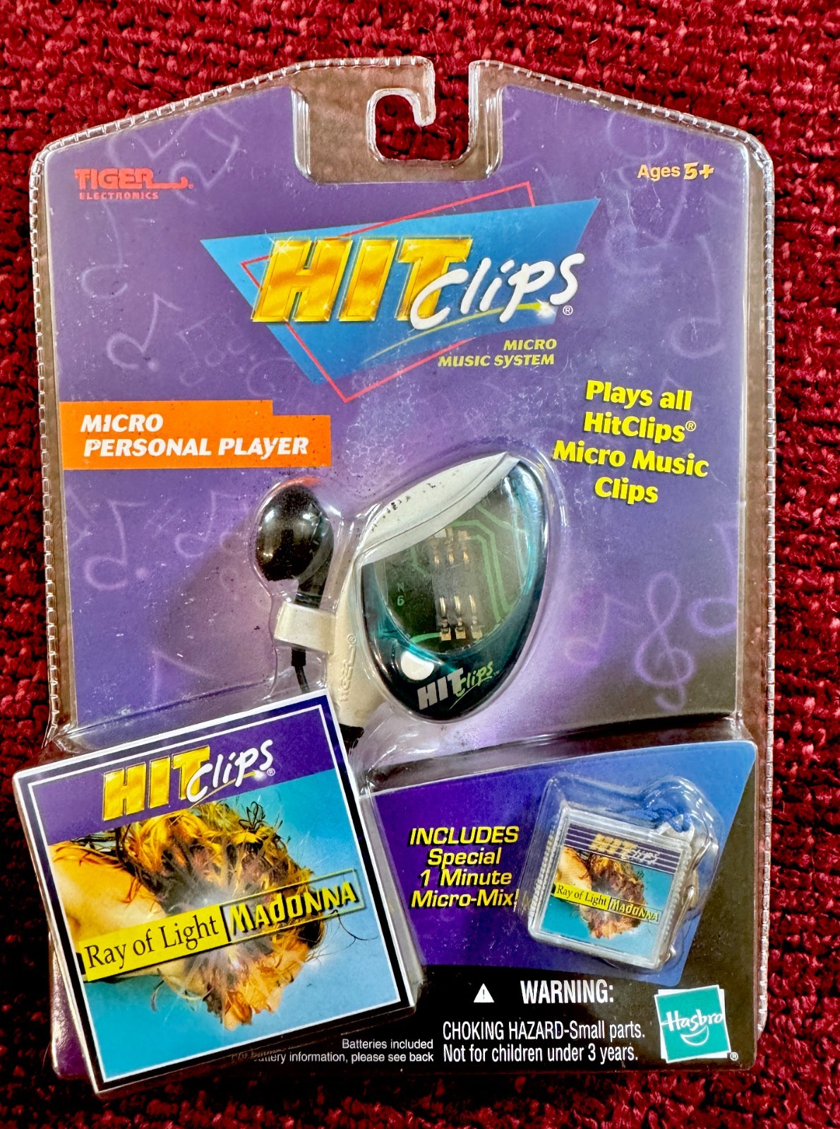 MADONNA RAY OF LIGHT HIT CLIPS MICRO PLAYER SEALED MINI TAPE LP HASBRO SINGLE