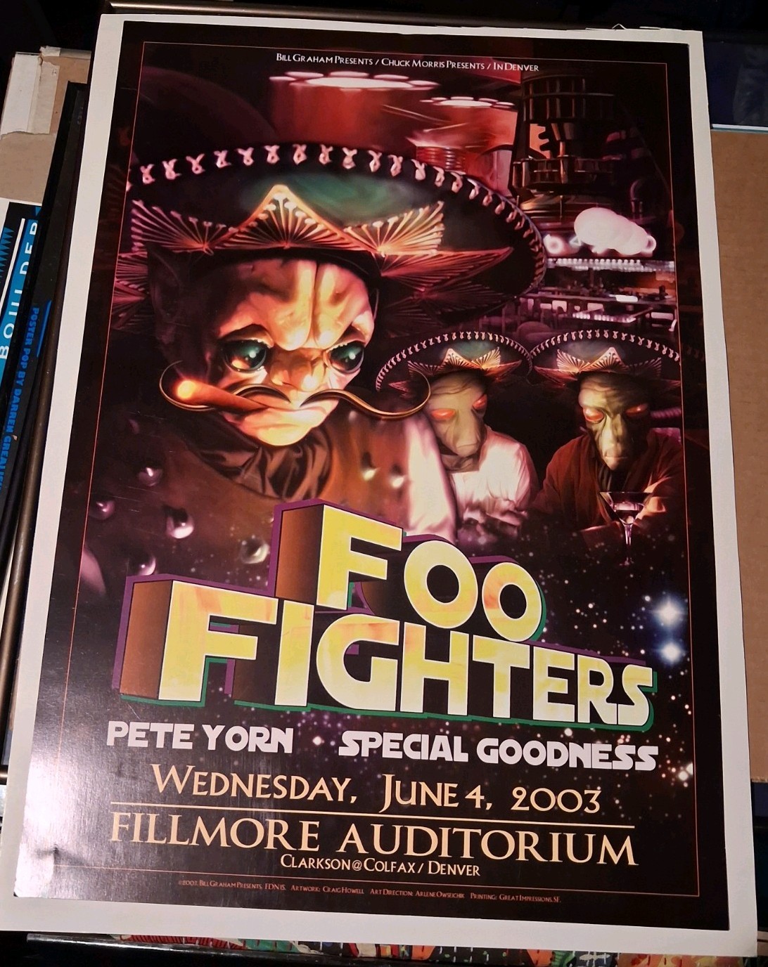 Foo Fighters Concert Poster w/ Pete Yorn & Special Goodness June 4, 2003 Foo Fighters Concert Poster w/ Pete Yorn & Special Goodness June 4, 2003