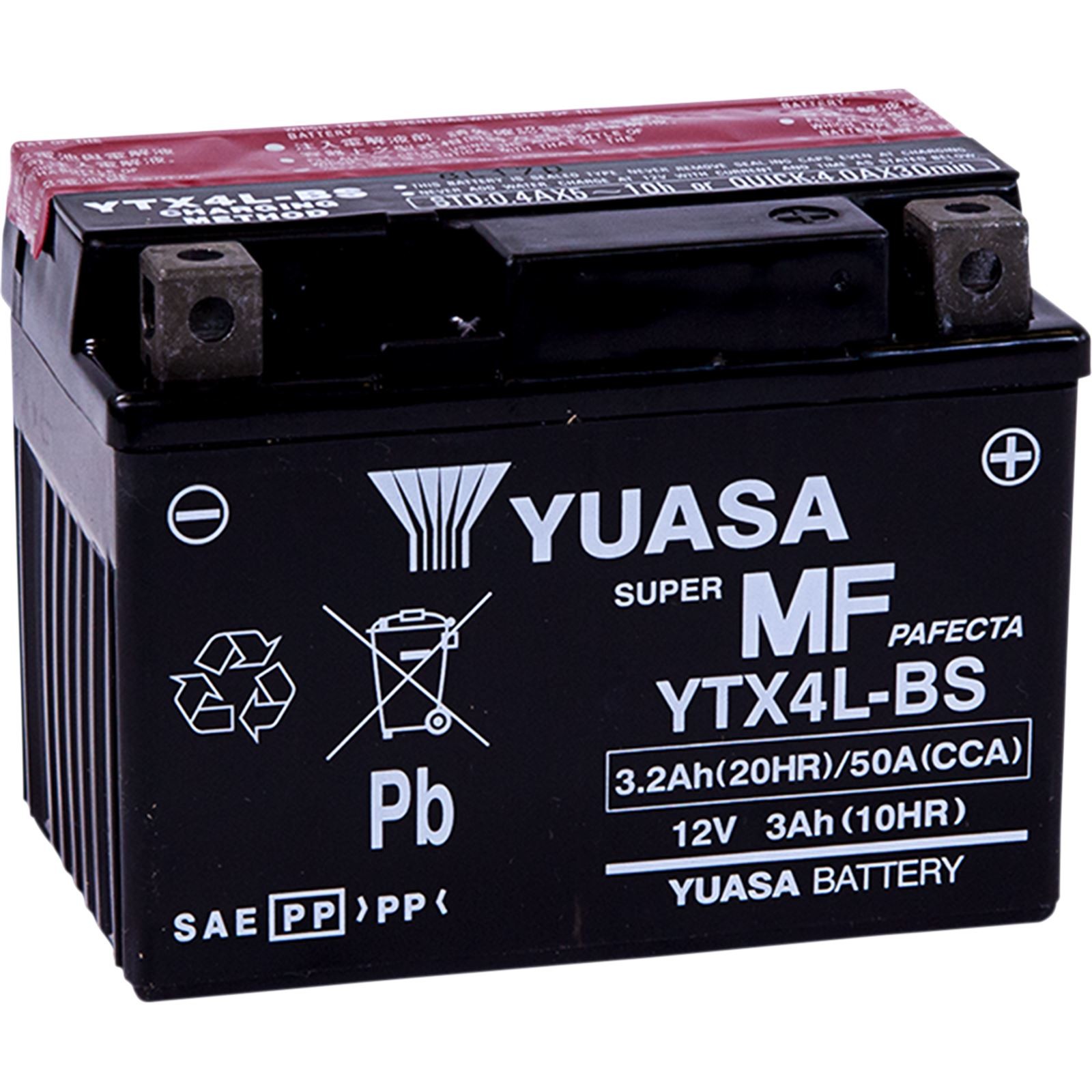 Yuasa Battery YTX4L-BS Maintenance Free YUAM62X4B