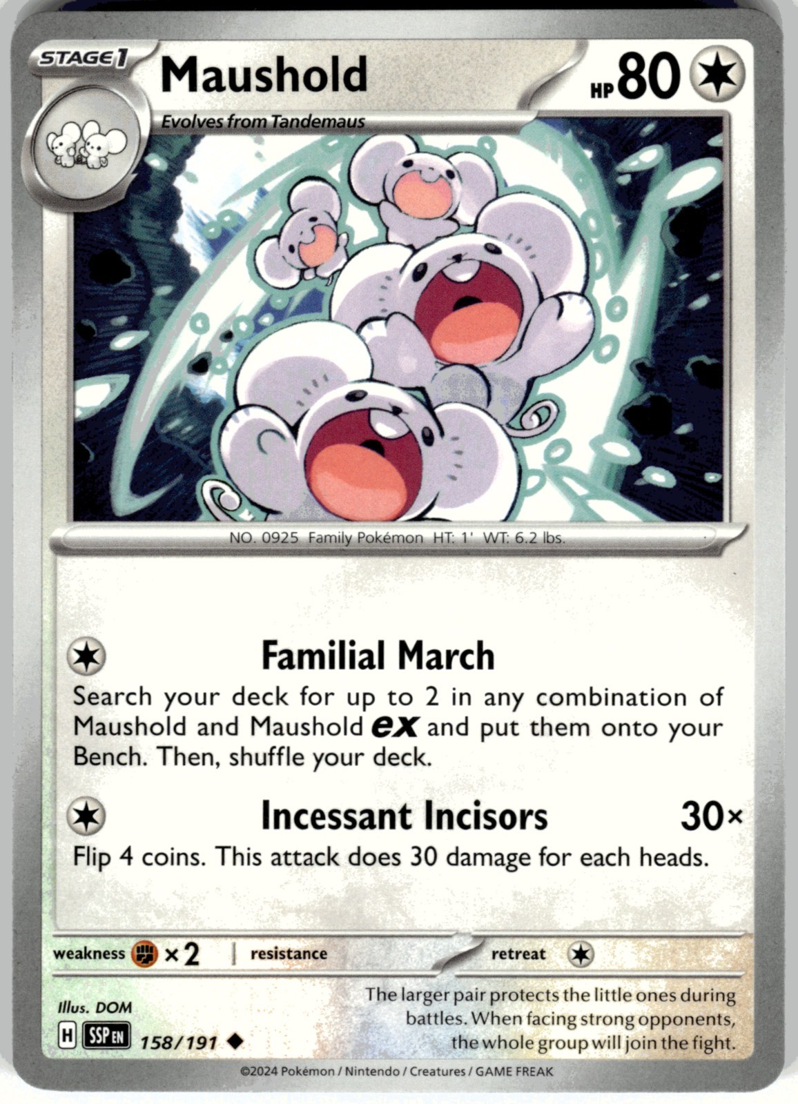 Maushold 158/191 Uncommon Surging Sparks Pokemon Near Mint
