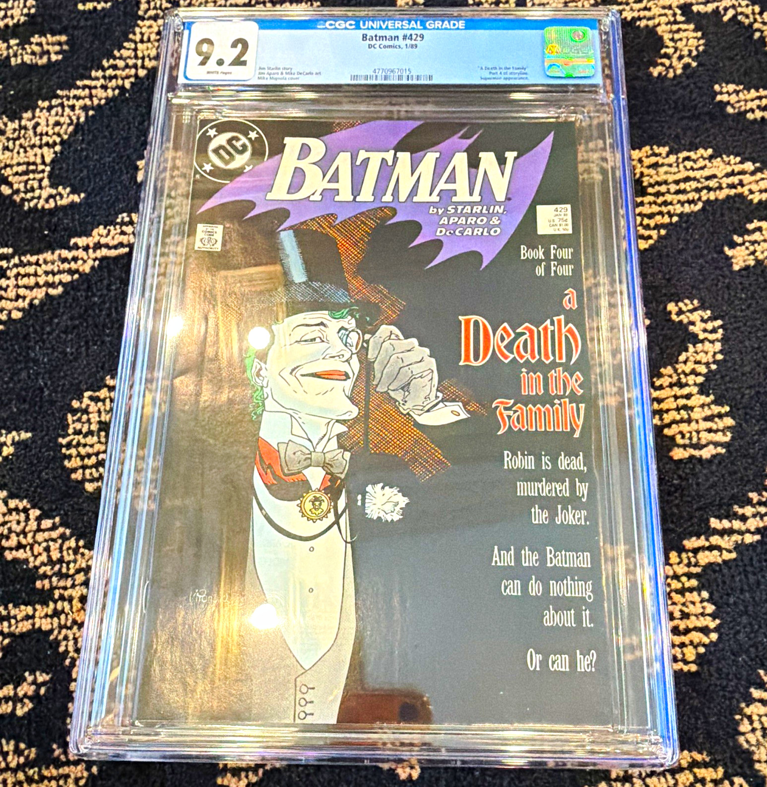 Batman #429 CGC 9.2 (1989) DC Comics A Death in the Family Jim Starlin Hot