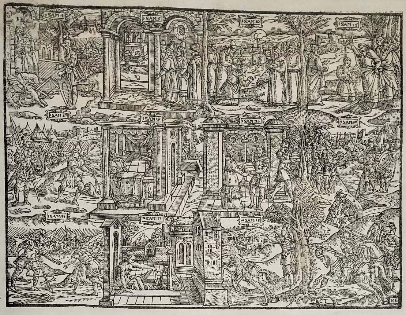 1572 Bishops Bible Leaf, 2nd Folio Edition ~1 Samuel Title Page~ Nice woodcut 1572 Bishops Bible Leaf, 2nd Folio Edition ~1 Samuel Title Page~ Nice woodcut