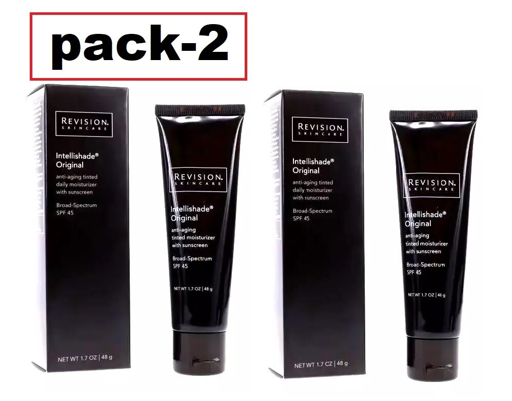 2 pack Revision Skincare Intellishade Original Tinted Moisturizer SPF 45, 1.7 oz