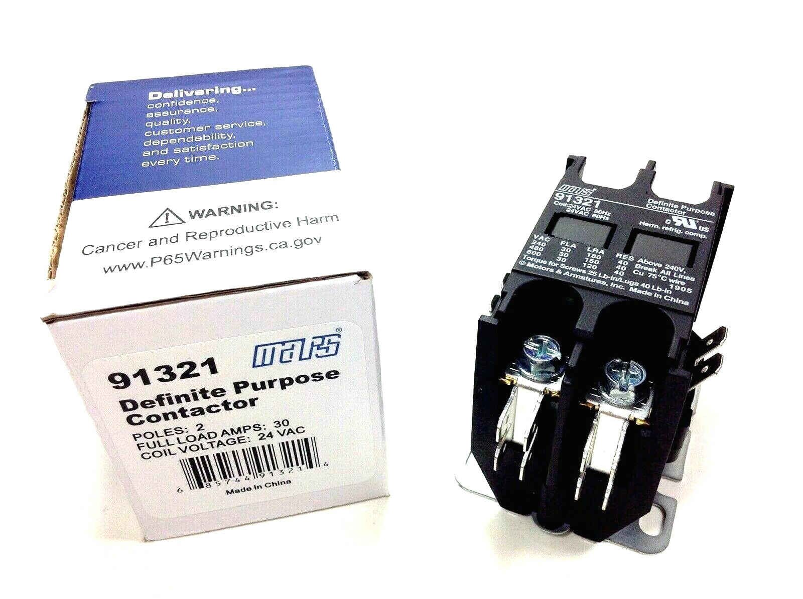 91321 NEW 2-pole Contactor 24 volt Coil 30 amp Mars for hvac a/c condenser 91321 NEW 2-pole Contactor 24 volt Coil 30 amp Mars for hvac a/c condenser