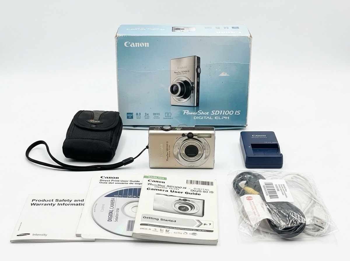 Canon PowerShot SD1100 IS 8.0MP Digital ELPH Camera Silver w/3x Zoom  TESTED
