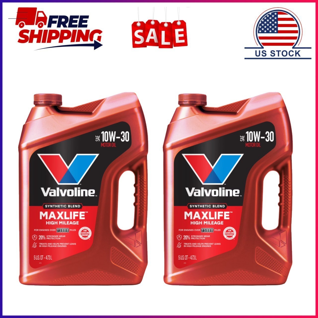Valvoline MaxLife High Mileage 10W-30 Synthetic Blend Motor Oil 5 Quart