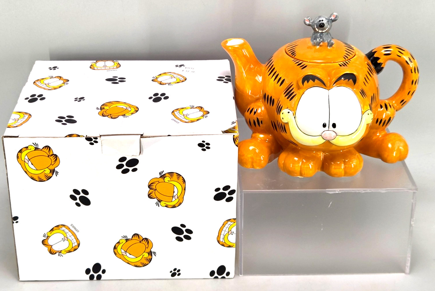 **RARE~** Paws Garfield Teapot Coffee Pot Jar With Squeak New W/Box USA