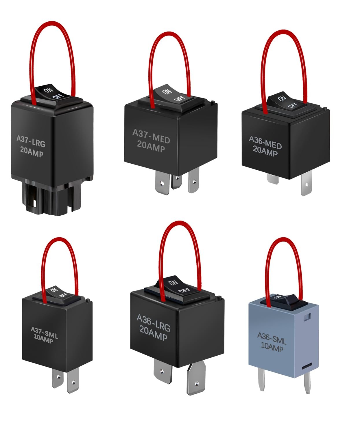 9038A Relay Bypass Switch Kit, 6-Pack, Black
