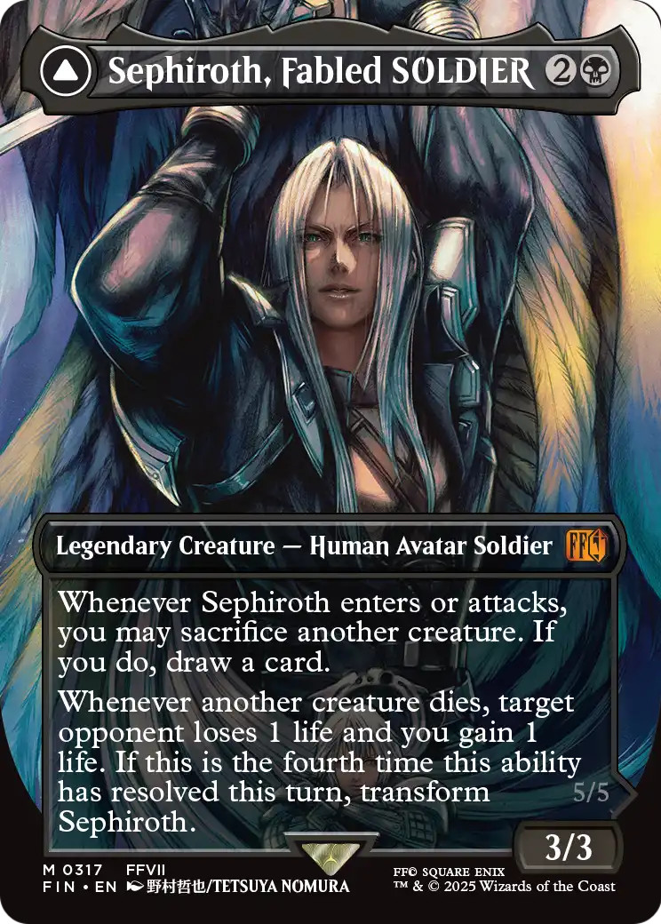 x1 Sephiroth Fabled SOLDIER / One-Winged Angel FIN MTG 317 BORDERLESS MYTHIC 1x x1 Sephiroth Fabled SOLDIER / One-Winged Angel FIN MTG 317 BORDERLESS MYTHIC 1x