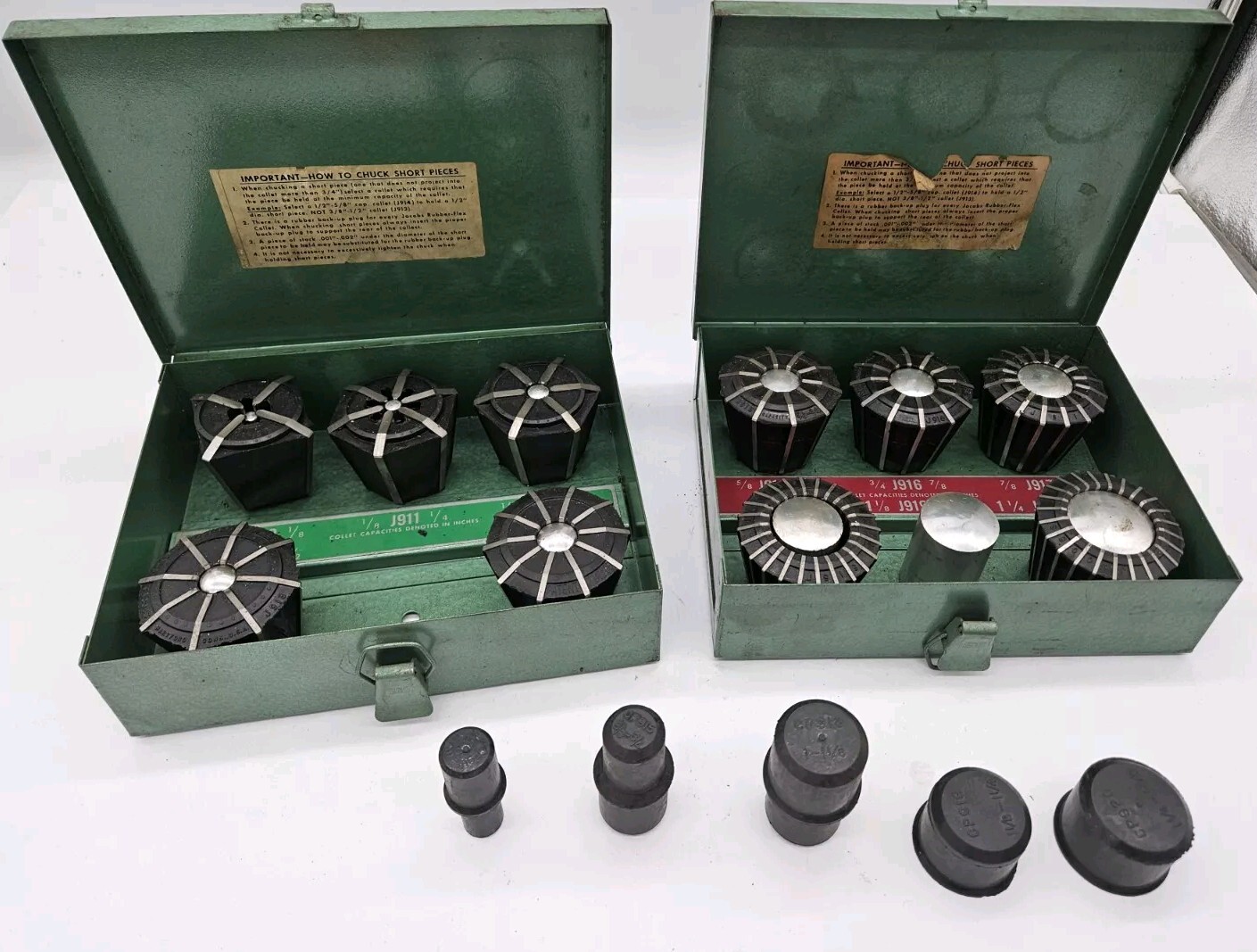 JACOBS RUBBER FLEX COLLET SET USED SEE PHOTOS JACOBS RUBBER FLEX COLLET SET USED SEE PHOTOS