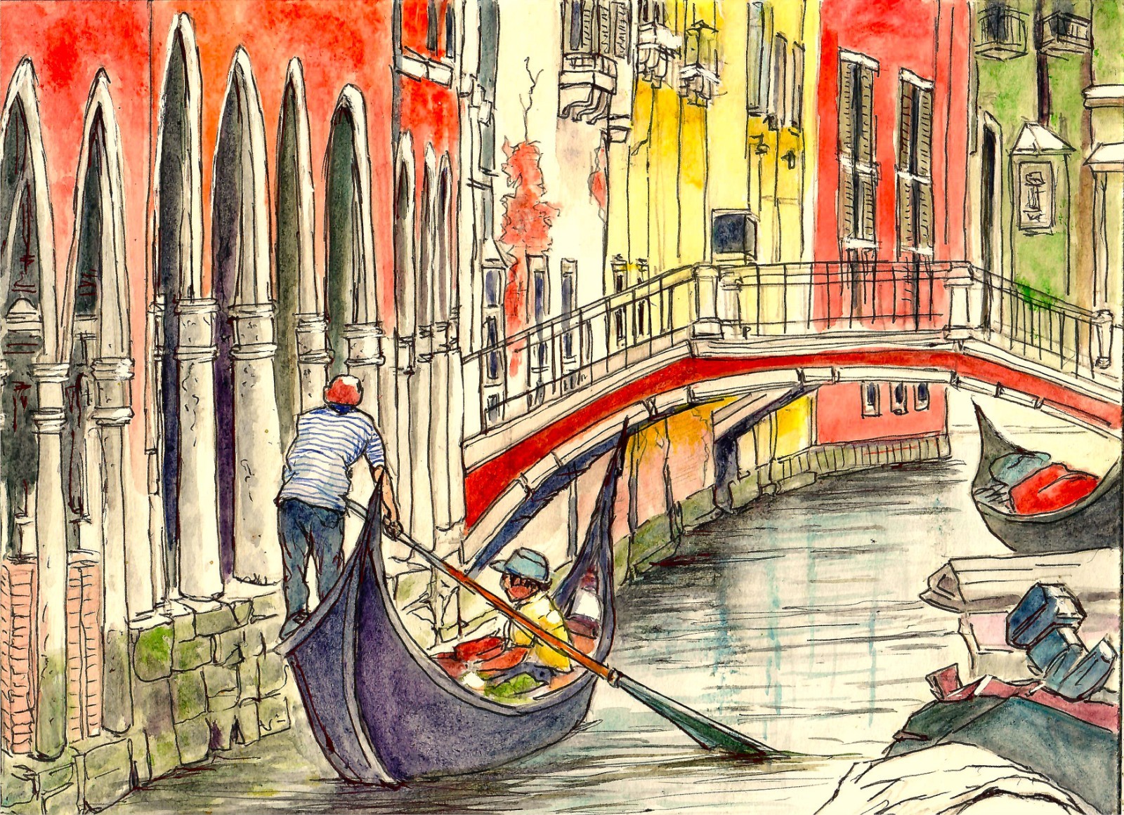 Venice Canal Art Print, Italian Art Print, Venetian Canal Boatman, Venice Italy Venice Canal Art Print, Italian Art Print, Venetian Canal Boatman, Venice Italy