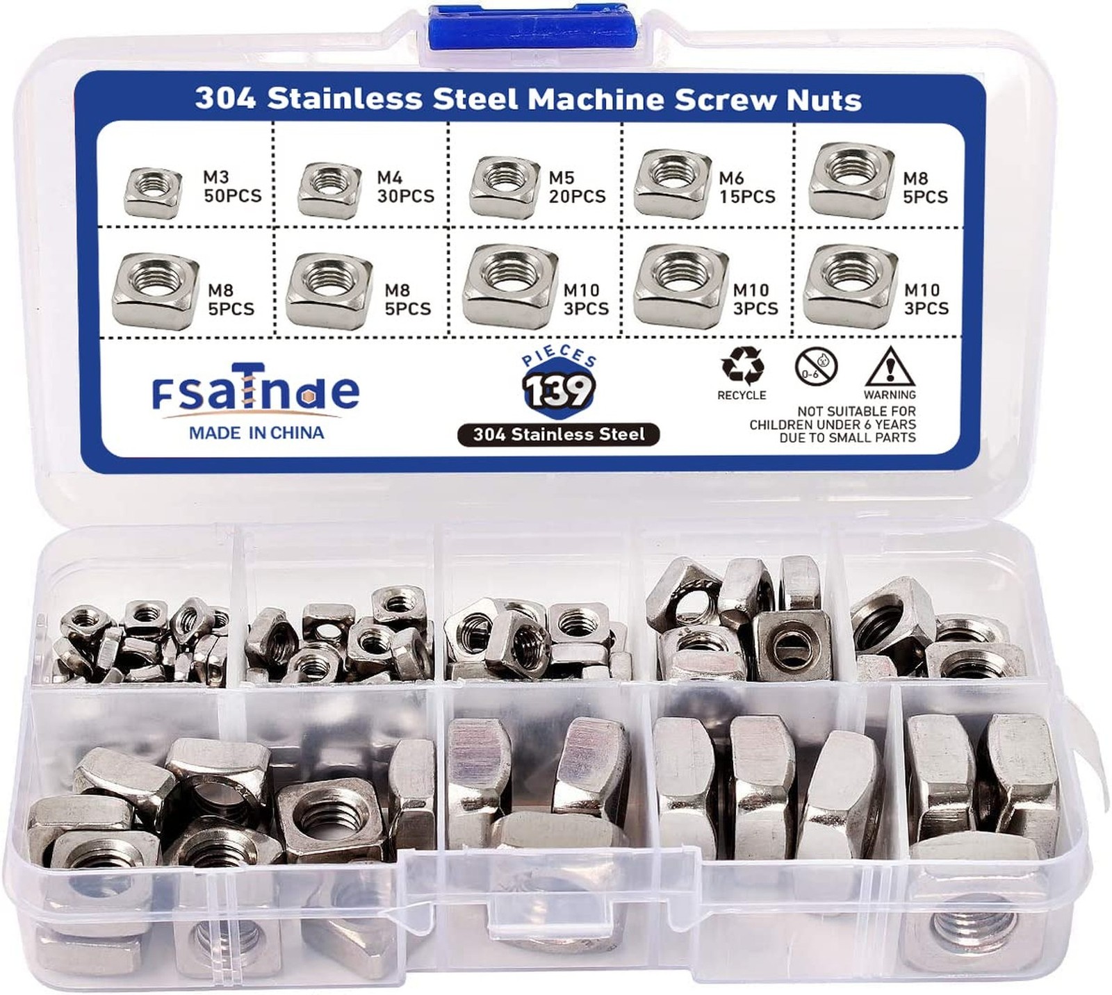 304 Stainless Steel Machine Square Screw Nuts 304 Square Nuts Metric Assortme... 304 Stainless Steel Machine Square Screw Nuts 304 Square Nuts Metric Assortme...