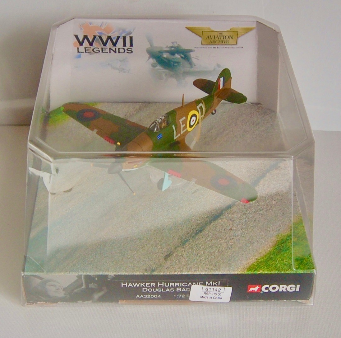 Corgi Aviation Archive 1/72 Hawker Hurricane MK1 Douglas Bader. AA32004. Mint.