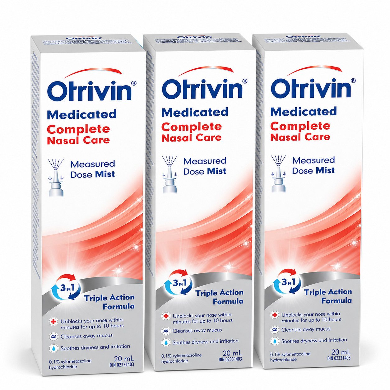 Otrivin Medicated Complete Nasal Care 20ml (Spray) 3 PACK Otrivin Medicated Complete Nasal Care 20ml (Spray) 3 PACK