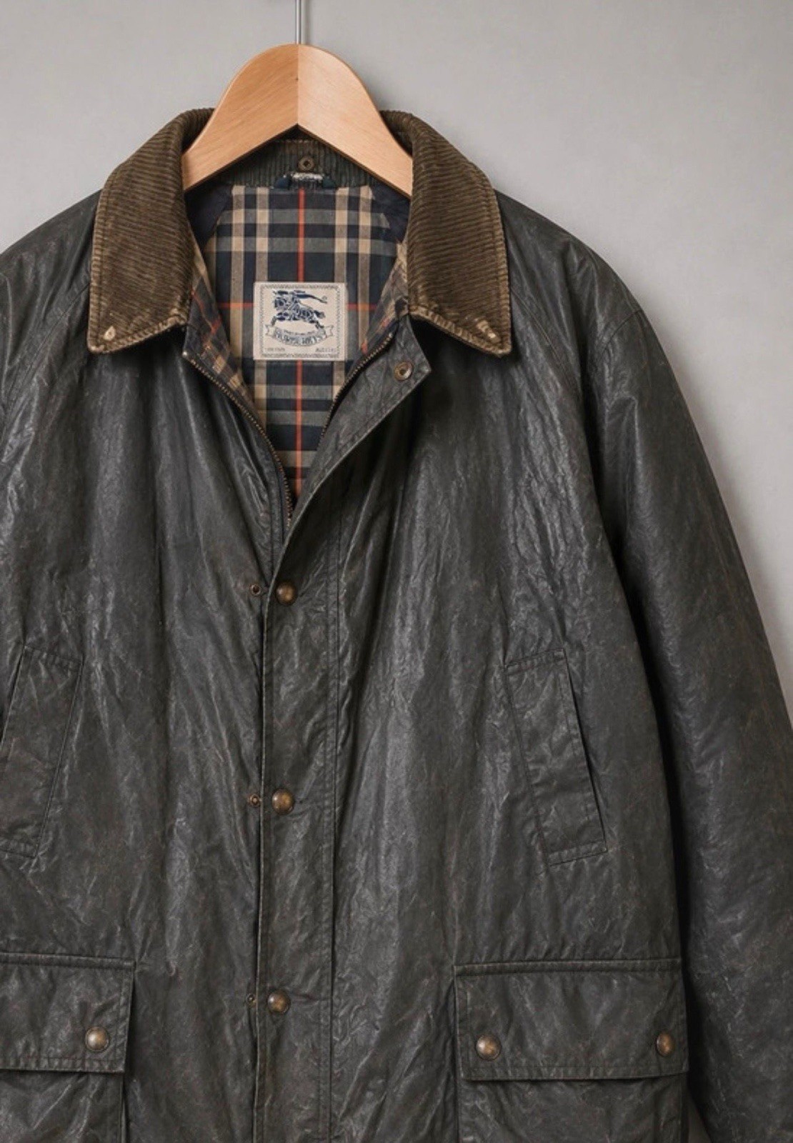 Vintage Original Burberrys Wax Jacket England Collection Barbour Style | Size M