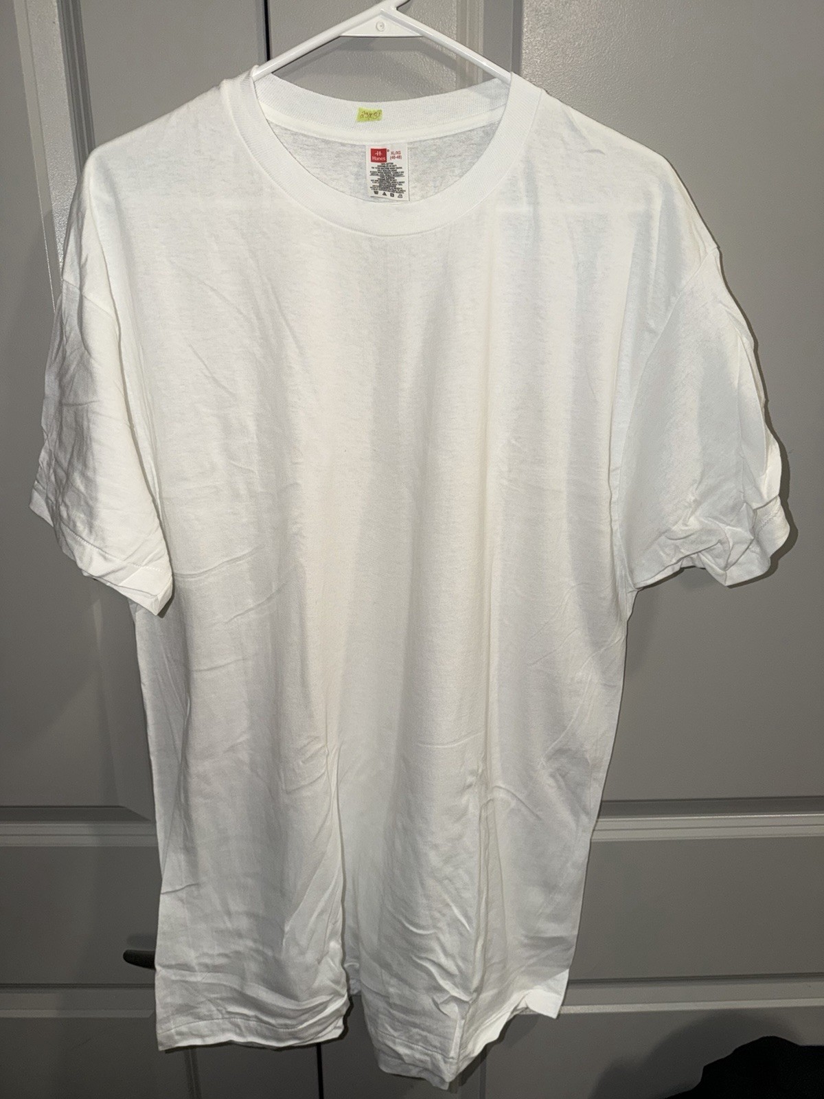 New Vintage 90s Hanes Single Stitch White Blank Plain T Shirt Men\'s Size XL