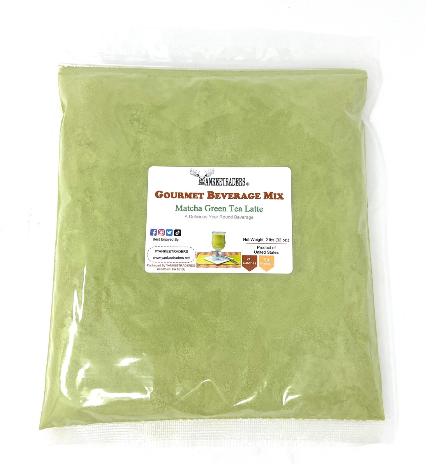 Matcha Green Tea Latte Mix, 2 lbs. ~ YANKEETRADERS® Brand ~ Matcha Green Tea Latte Mix, 2 lbs. ~ YANKEETRADERS® Brand ~