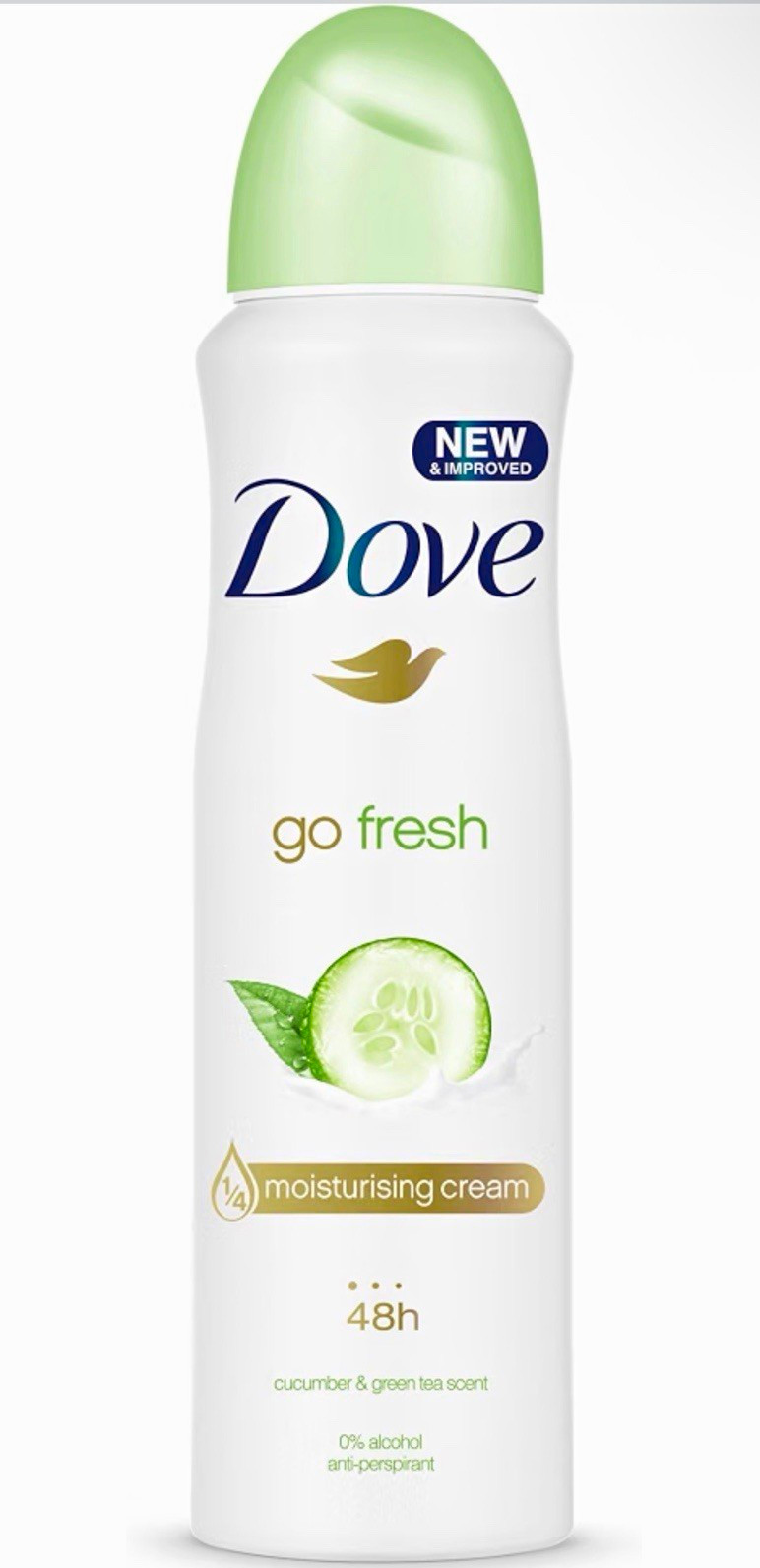 Dove Go Fresh Antiperspirant Spray Alcohol-Free, Cucumber & Green Tea Scent