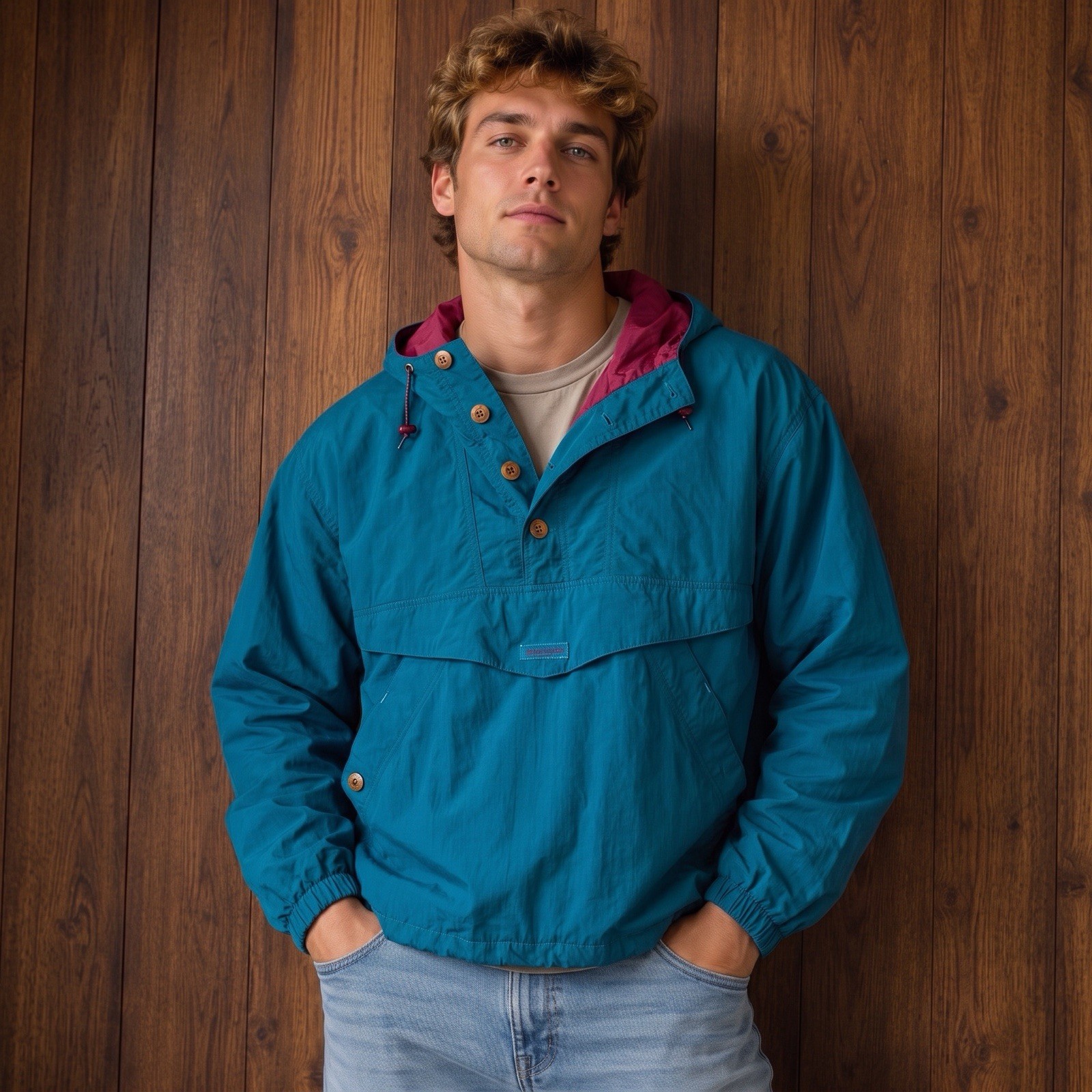 VINTAGE COLUMBIA Men\'s Pullover Windbreaker Jacket Size Large 90s Outdoor