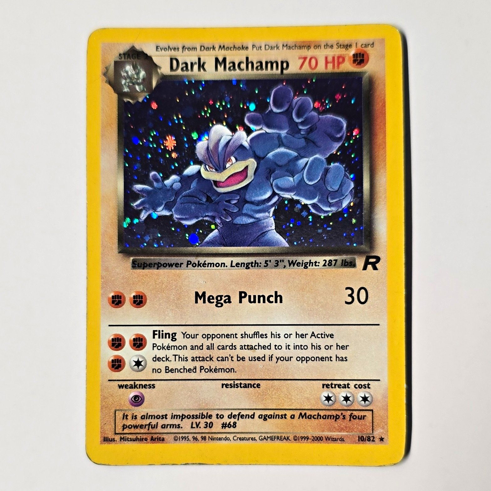 Dark Machamp 10/82 Team Rocket Holo Rare Unlimited WOTC 2000 Pokemon TCG MP