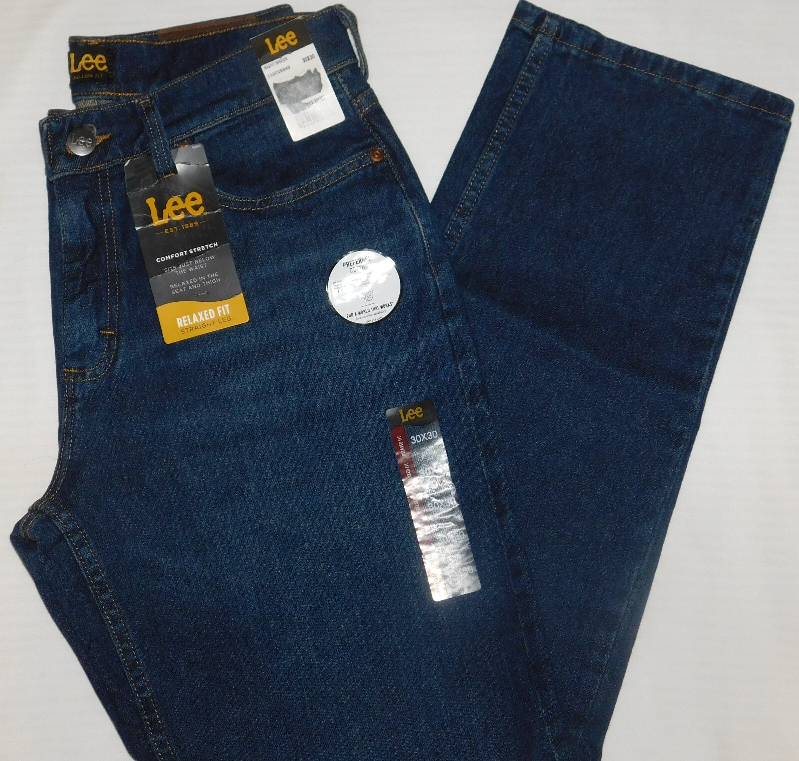 LEE Relaxed Fit Jeans Stretch Straight Leg Relaxed Seat & Thigh Frosted Knight