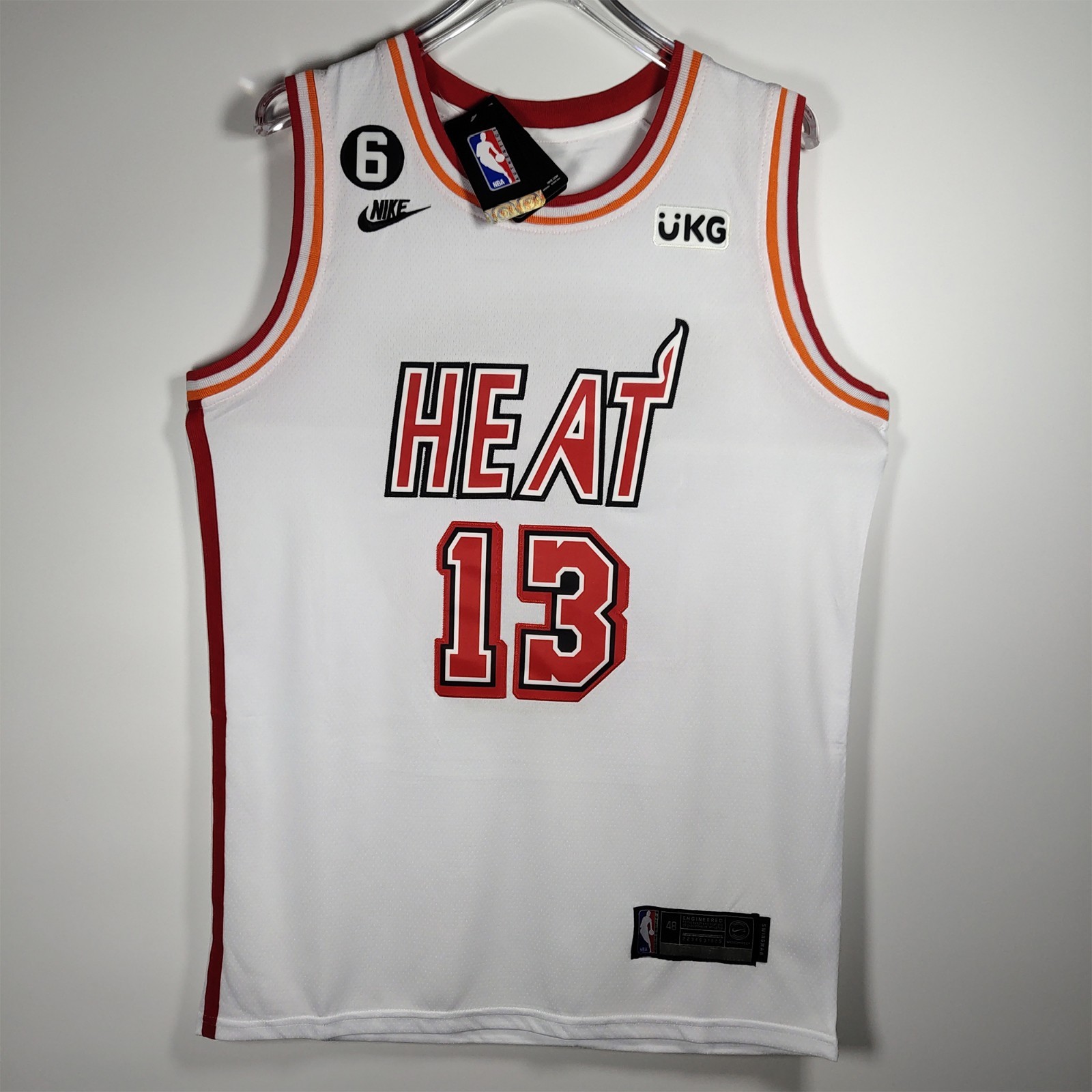 Bam Adebayo #13. White. Sewn version. Custom Jersey. Men\'s Sizes S–2XL Bam Adebayo #13. White. Sewn version. Custom Jersey. Men\'s Sizes S–2XL
