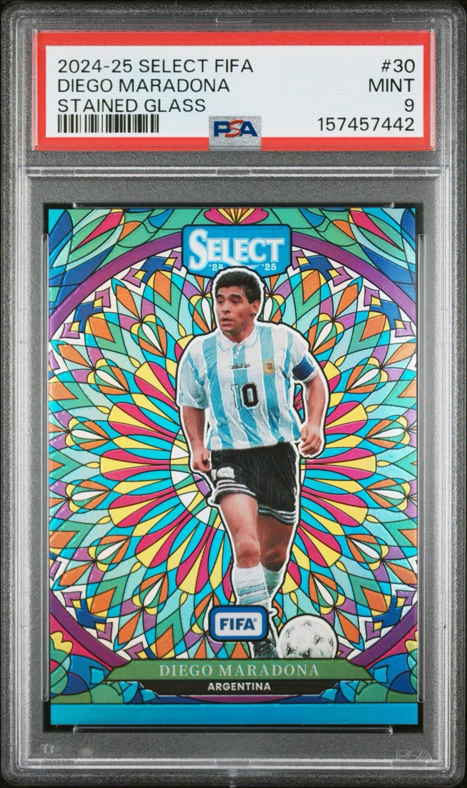 2024-25 Panini Select Fifa - Stained Glass Diego Maradona #30 UP