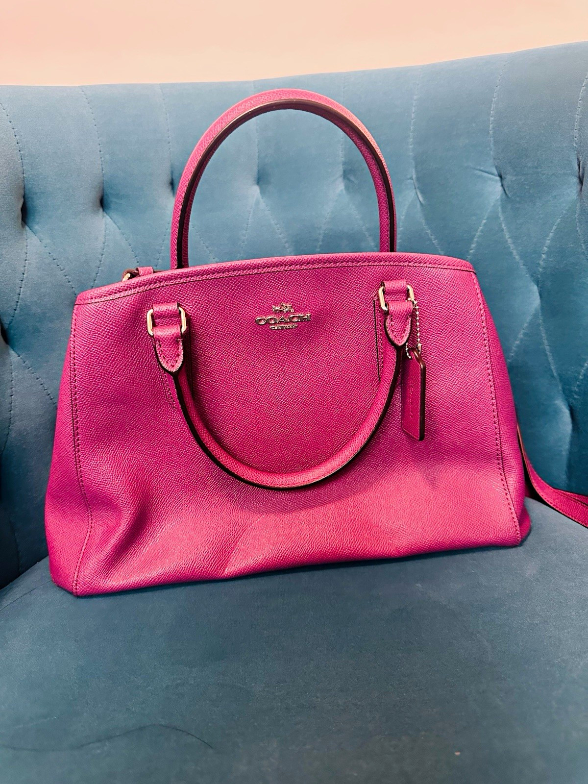 Authentic Coach C1780-F57527 Iris Small Margot Carryall Crossgrain Leather