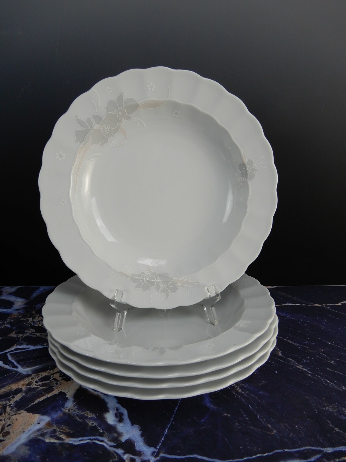 5 Piece Eschenbach Porzellan Toledo Orchid Decor 2665 Coupe Soup Bowls