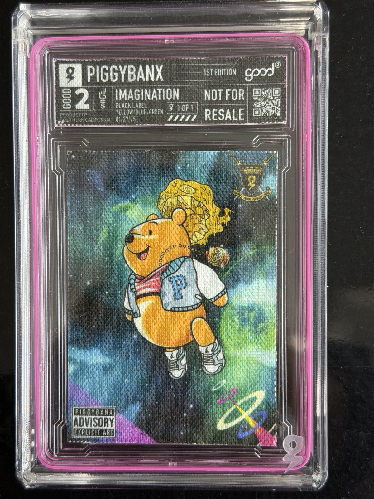 Piggy Banx PiggyBanx Imagination Kanye West 1/1 Black Label Canvas Pooh Bear