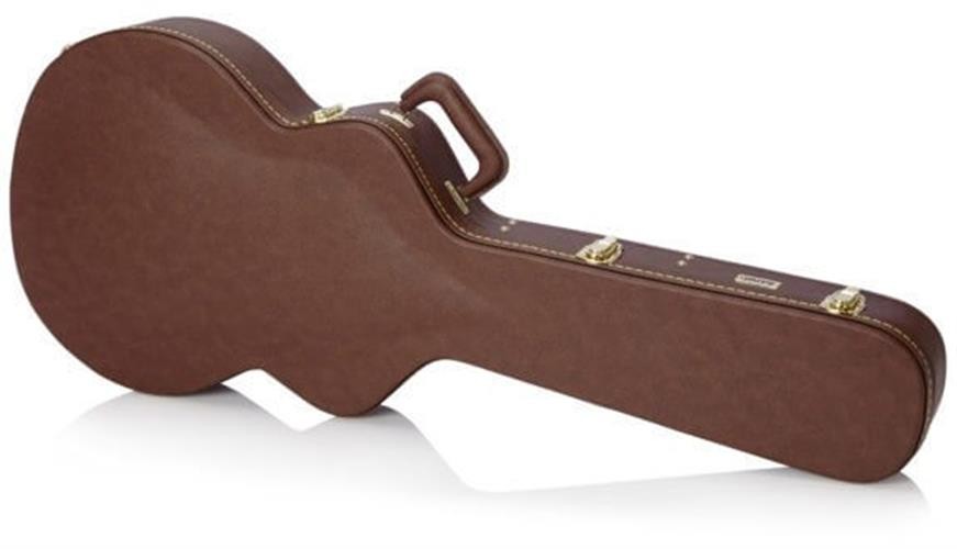 Gator Cases Semi-Hollow Guitar Deluxe Wood Case, Brown