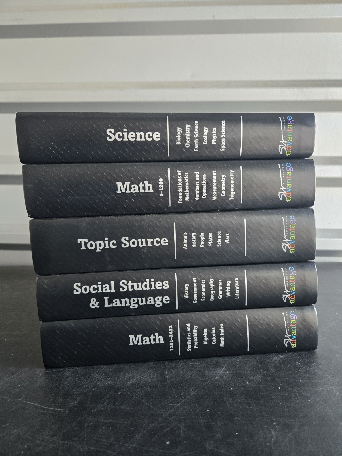 Southwestern Advantage 5 Vol Book Set Math Science Social Studies Reference