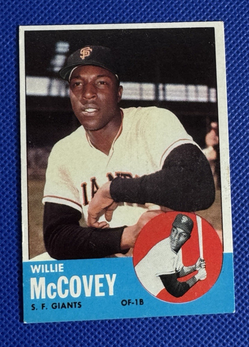 1963 Topps #490 S.F. Giants Willie McCovey (HOF) Very Sharp Vintage HOF Card