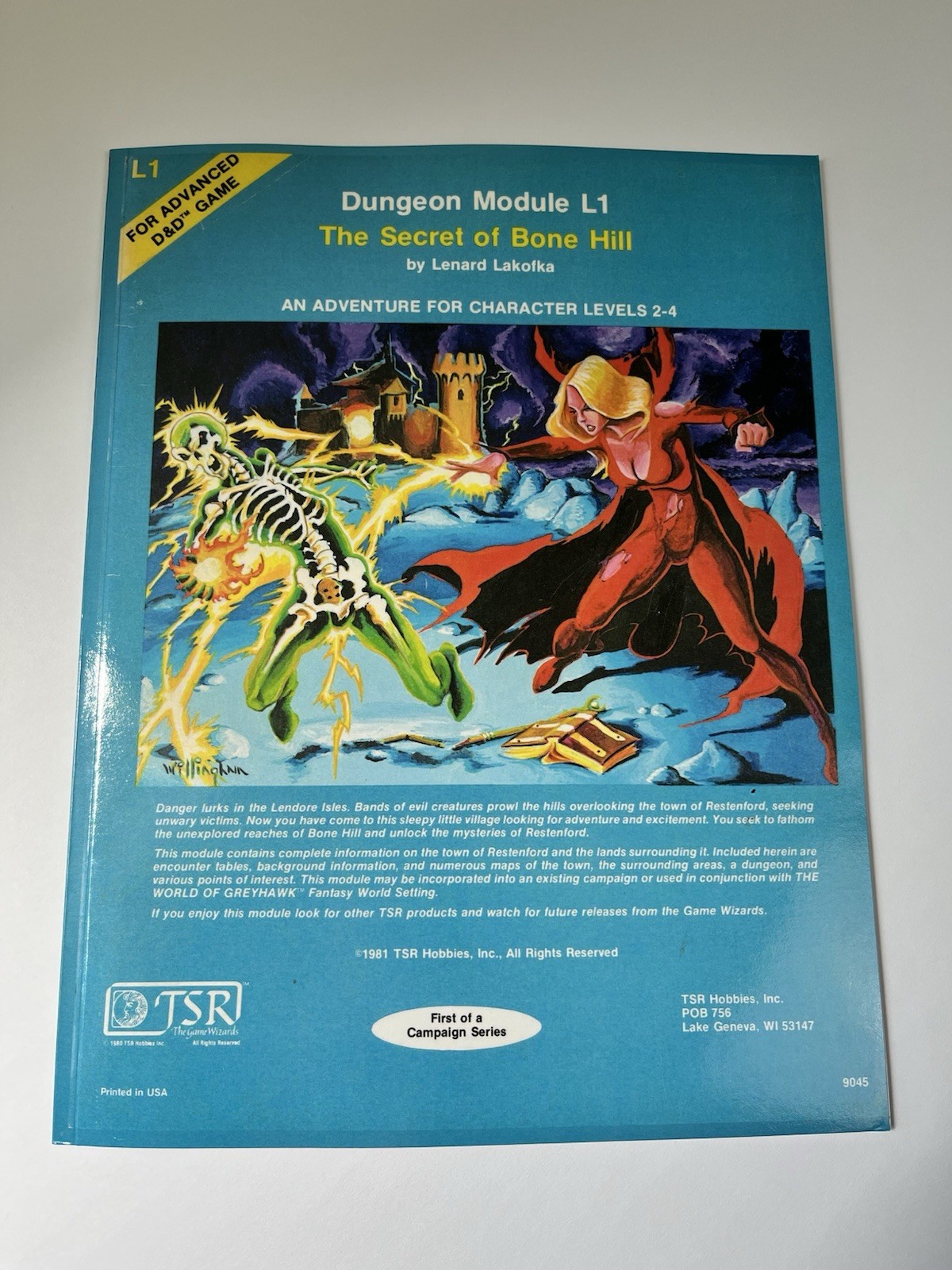 L1 THE SECRET OF BONE HILL DUNGEONS & DRAGONS AD&D TSR 9045 REPRINT